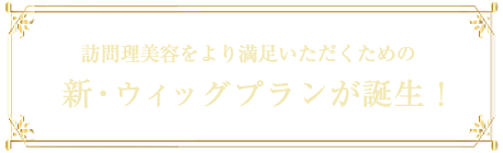 訪問理美容をより満足いただくための新ウィッグプランが誕生!