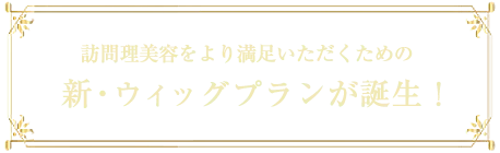 訪問理美容をより満足いただくための新ウィッグプランが誕生!