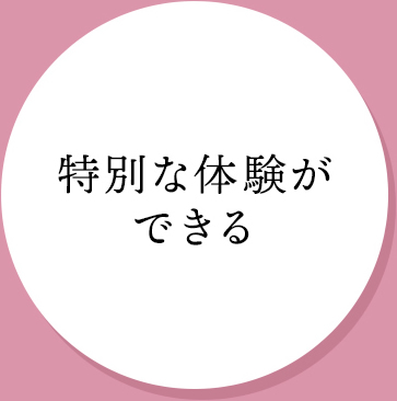 特別な体験ができる