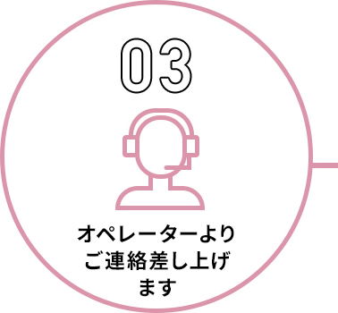 オペレーターよりご連絡差し上げます