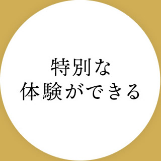 特別な体験ができる